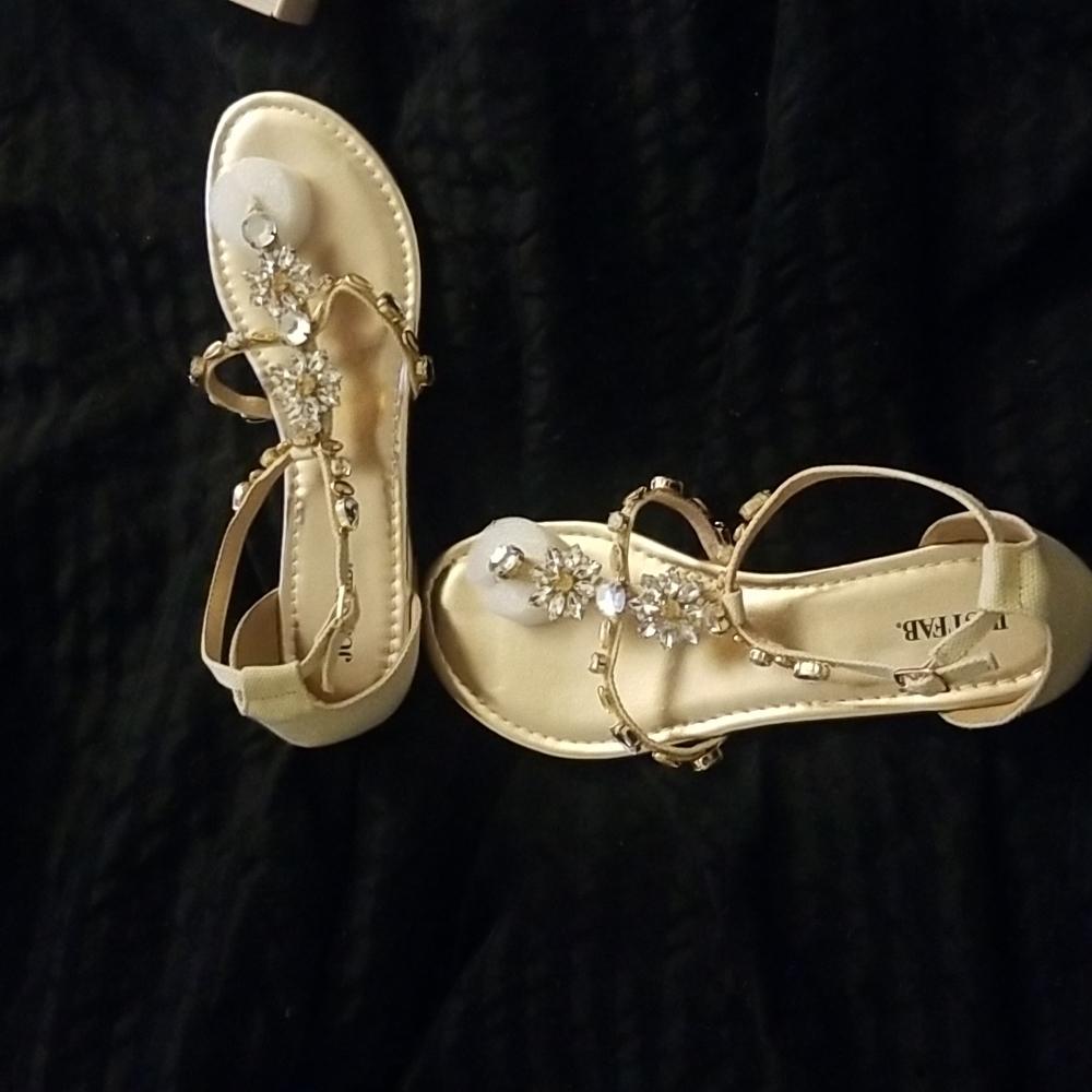 JustFab ladies gold sandals, size 9.5
